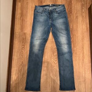 7 For All Mankind Women's Slim/Straight Blue Jeans
